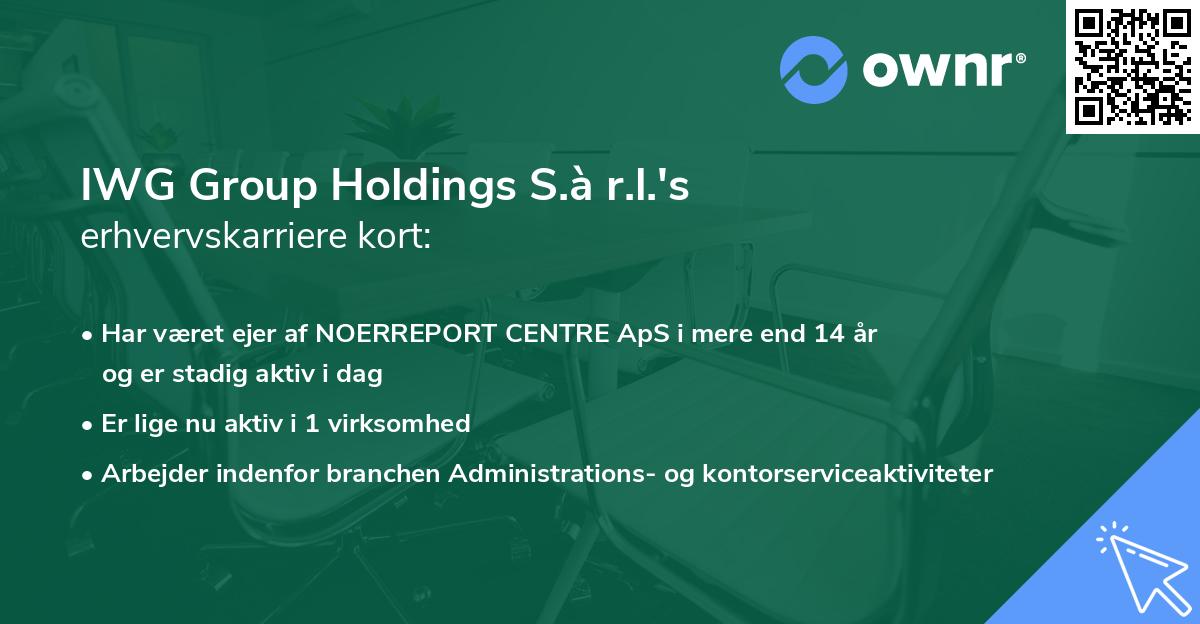 IWG Group Holdings S.à r.l.'s erhvervskarriere kort