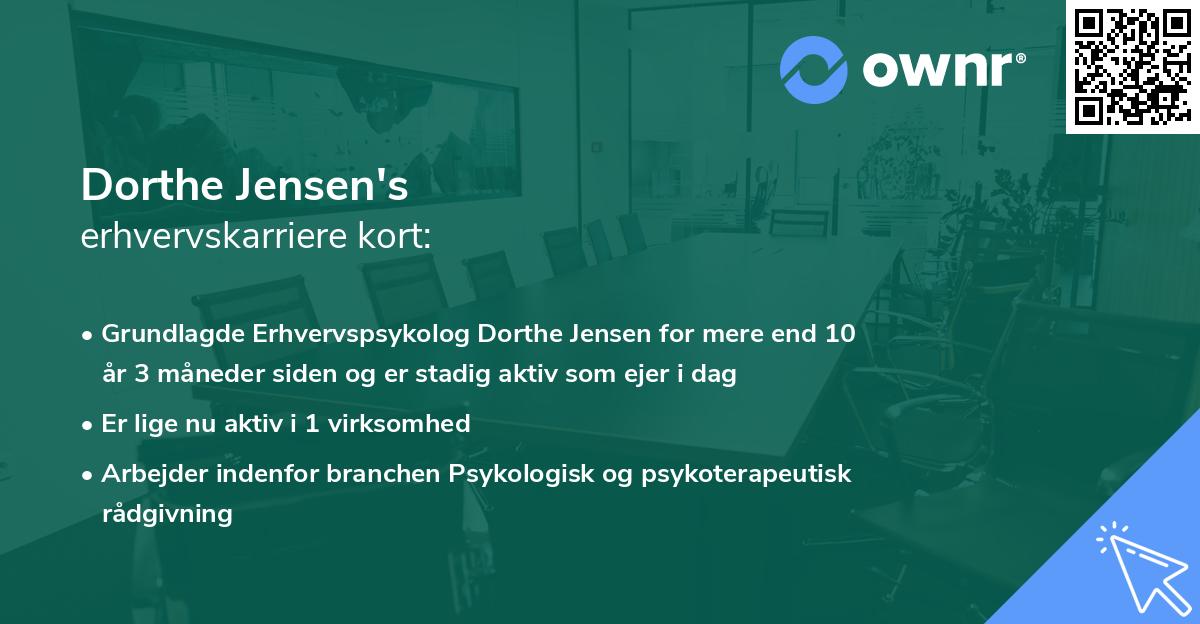 Dorthe Jensen's erhvervskarriere kort