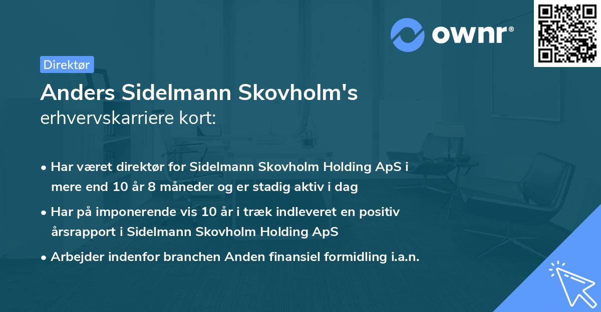 Anders Sidelmann Skovholm's erhvervskarriere kort