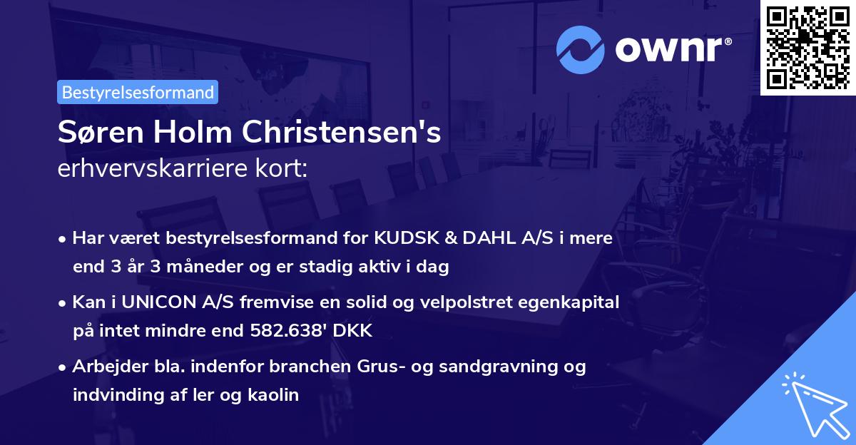 Søren Holm Christensen's erhvervskarriere kort