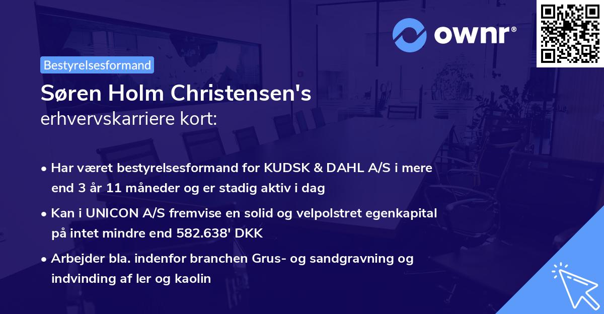 Søren Holm Christensen's erhvervskarriere kort