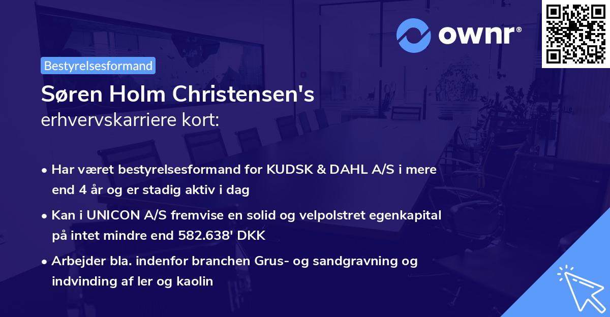 Søren Holm Christensen's erhvervskarriere kort