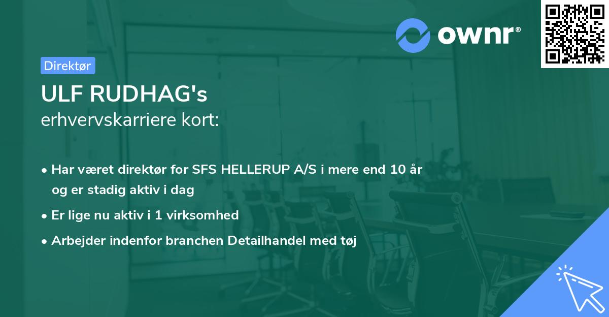 ULF RUDHAG's erhvervskarriere kort