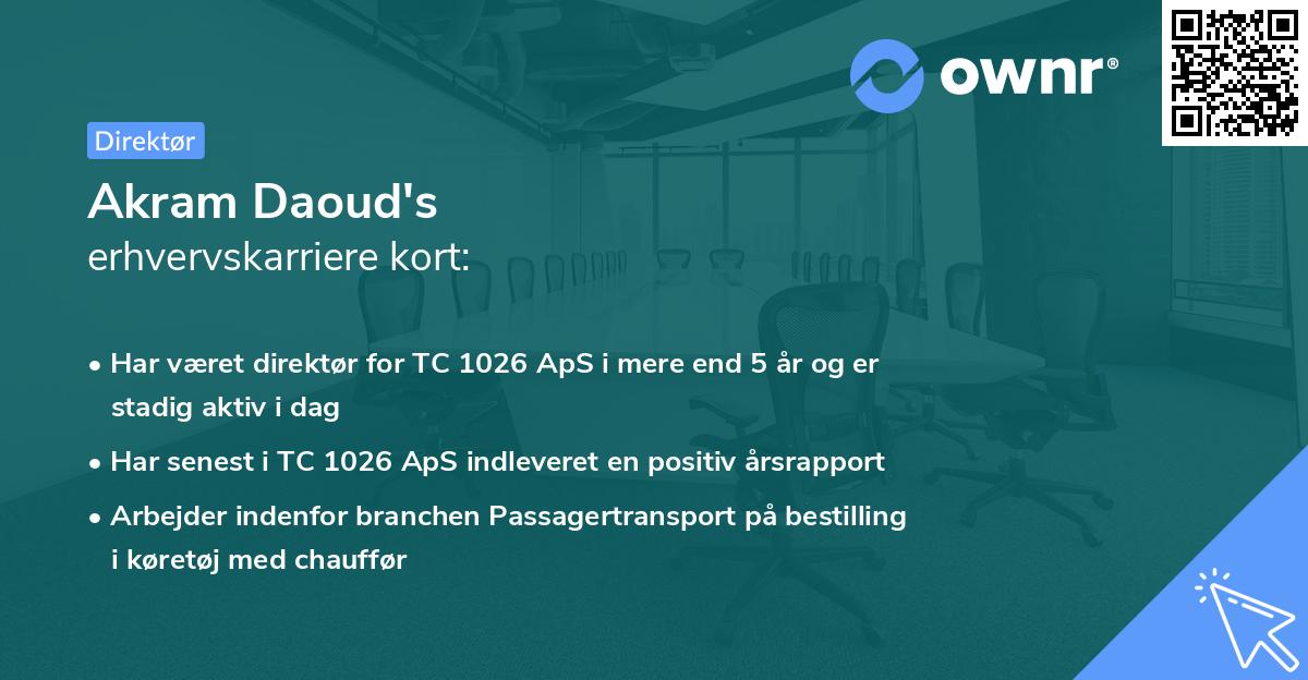 Akram Daoud's erhvervskarriere kort