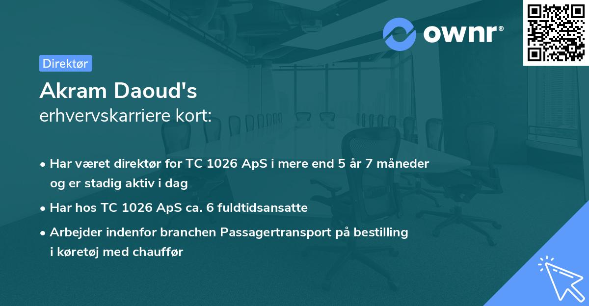 Akram Daoud's erhvervskarriere kort