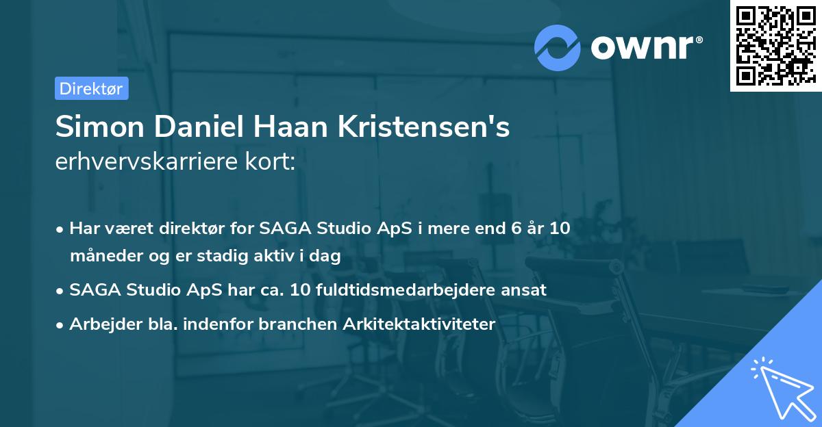 Simon Daniel Haan Kristensen's erhvervskarriere kort