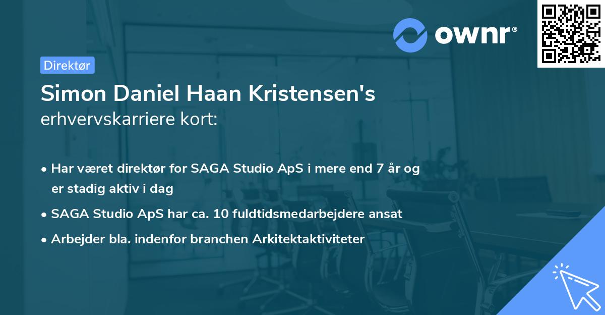 Simon Daniel Haan Kristensen's erhvervskarriere kort