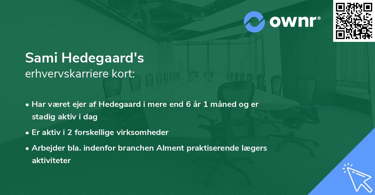 Sami Hedegaard's erhvervskarriere kort