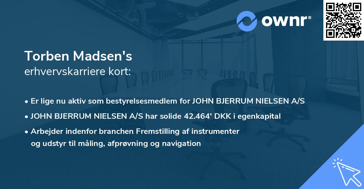 Torben Madsen's erhvervskarriere kort