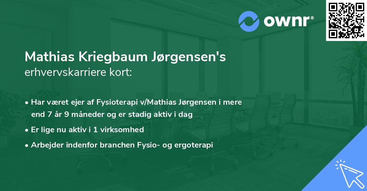 Mathias Kriegbaum Jørgensen's erhvervskarriere kort