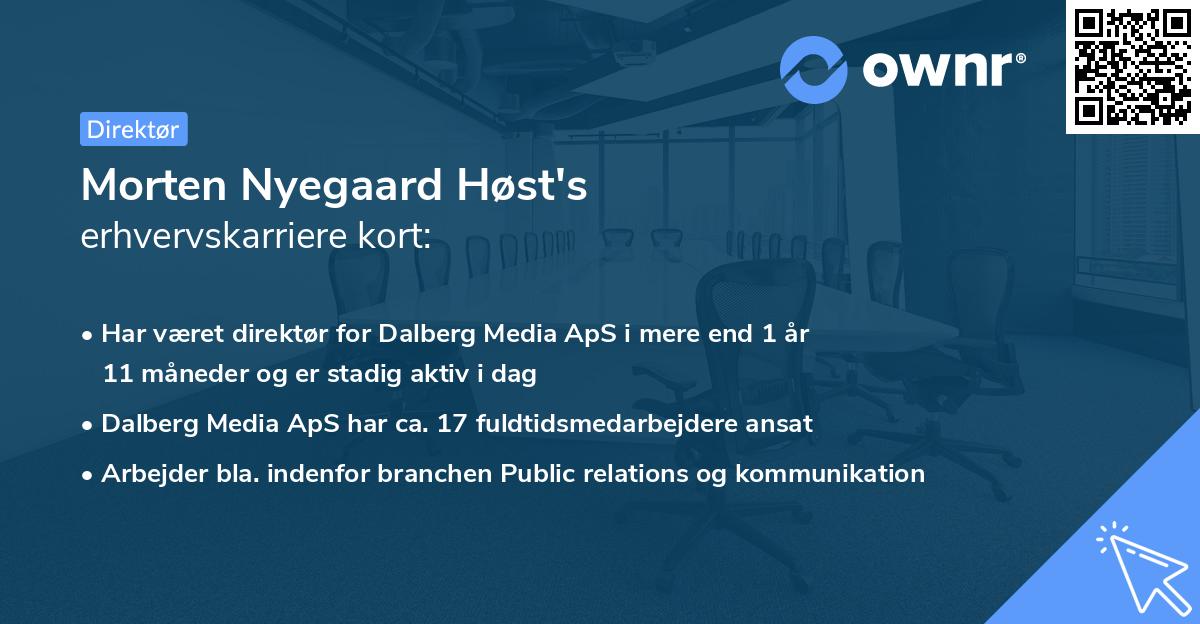 Morten Nyegaard Høst's erhvervskarriere kort