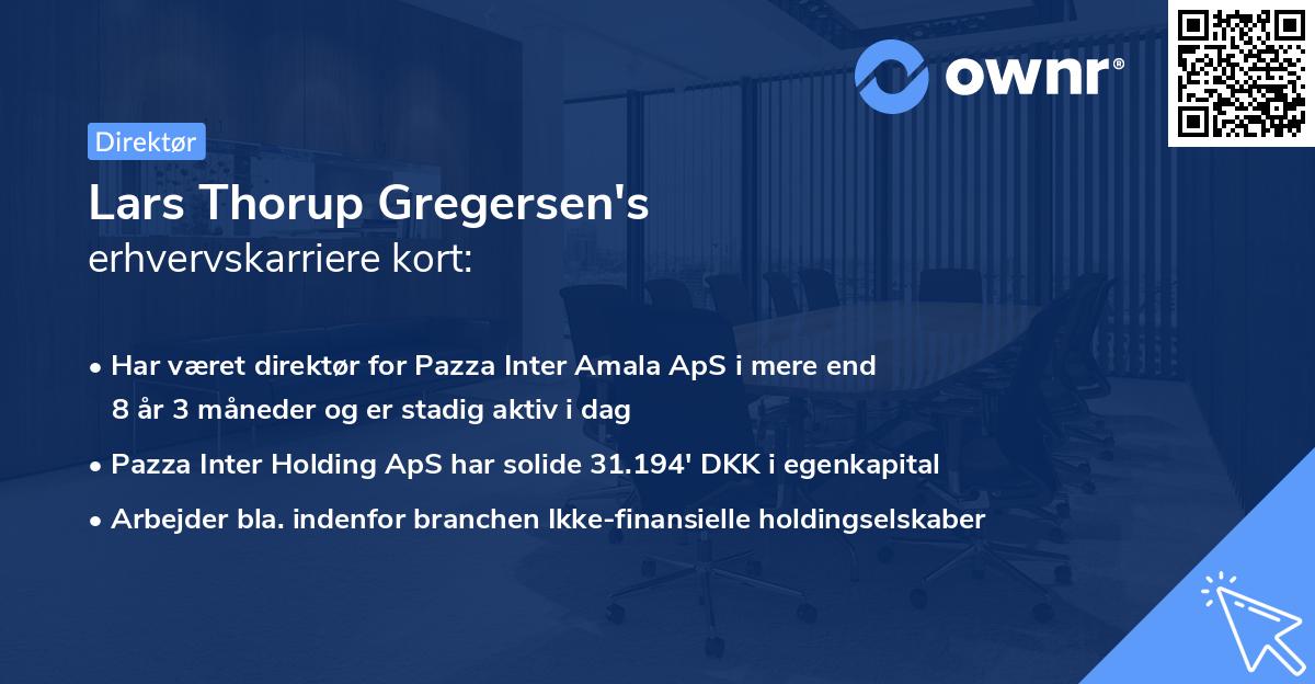 Lars Thorup Gregersen's erhvervskarriere kort