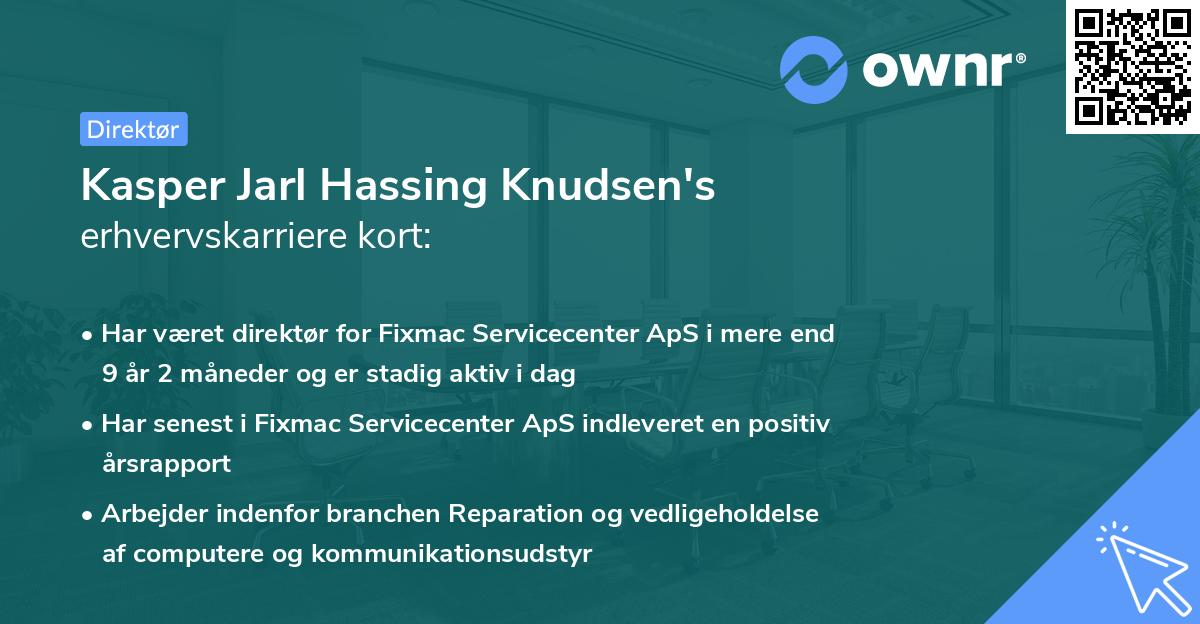 Kasper Jarl Hassing Knudsen's erhvervskarriere kort