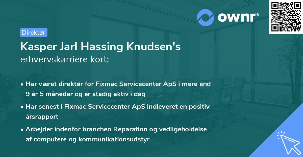 Kasper Jarl Hassing Knudsen's erhvervskarriere kort