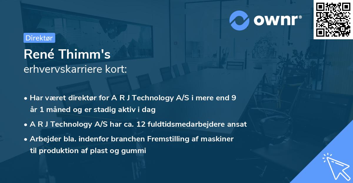 René Thimm's erhvervskarriere kort