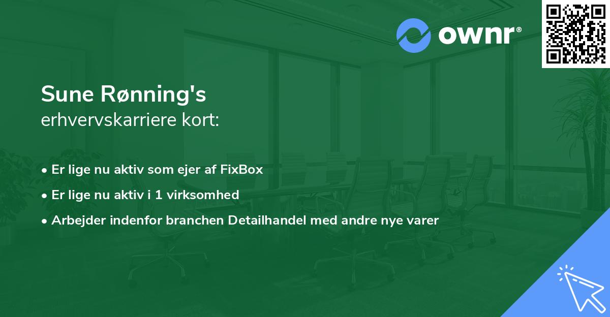 Sune Rønning's erhvervskarriere kort