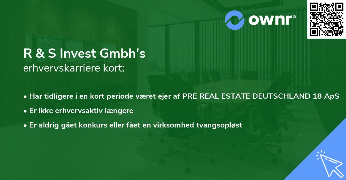 R & S Invest Gmbh's erhvervskarriere kort