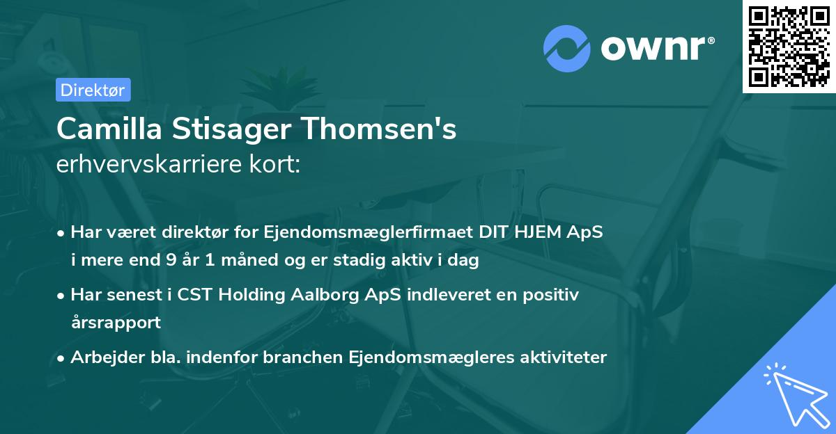 Camilla Stisager Thomsen's erhvervskarriere kort