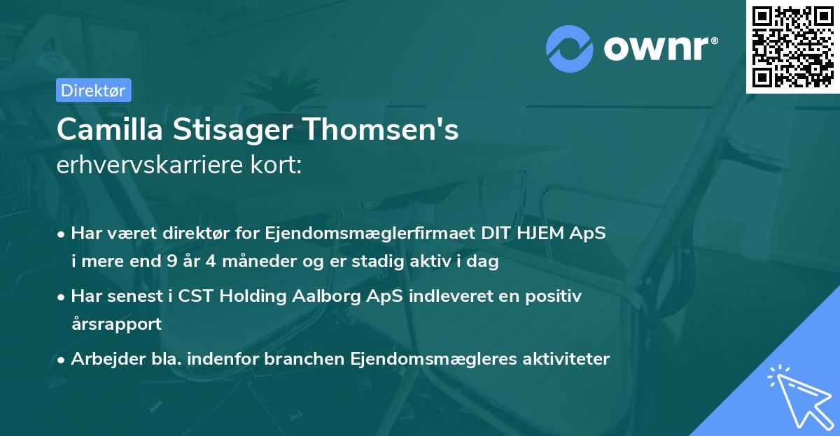 Camilla Stisager Thomsen's erhvervskarriere kort