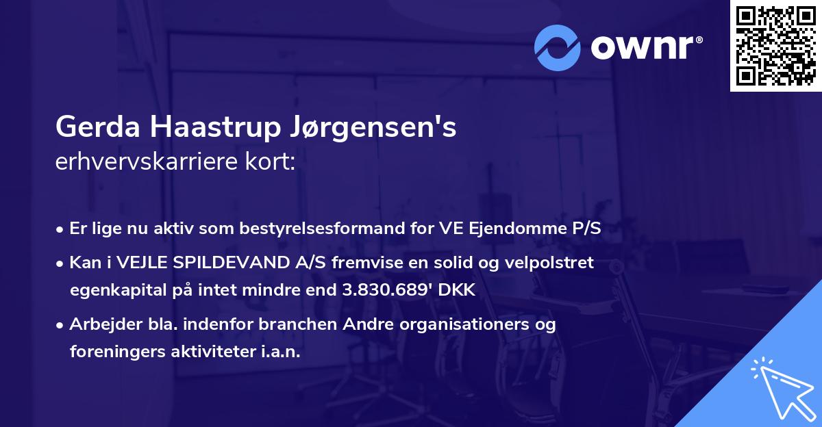 Gerda Haastrup Jørgensen's erhvervskarriere kort
