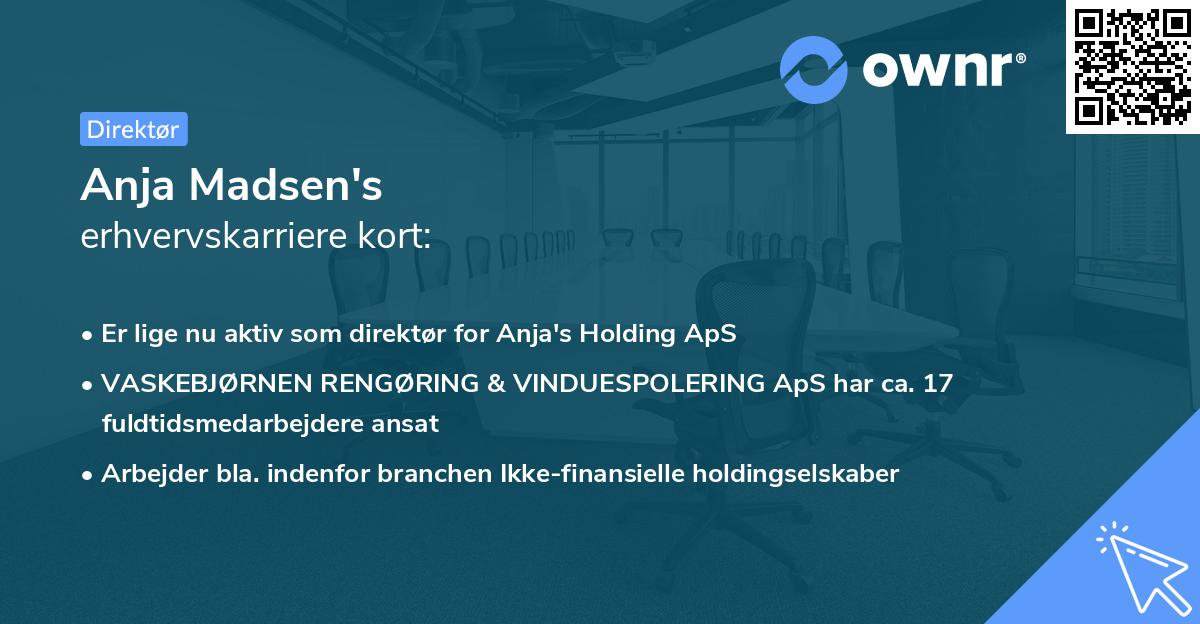 Anja Madsen's erhvervskarriere kort