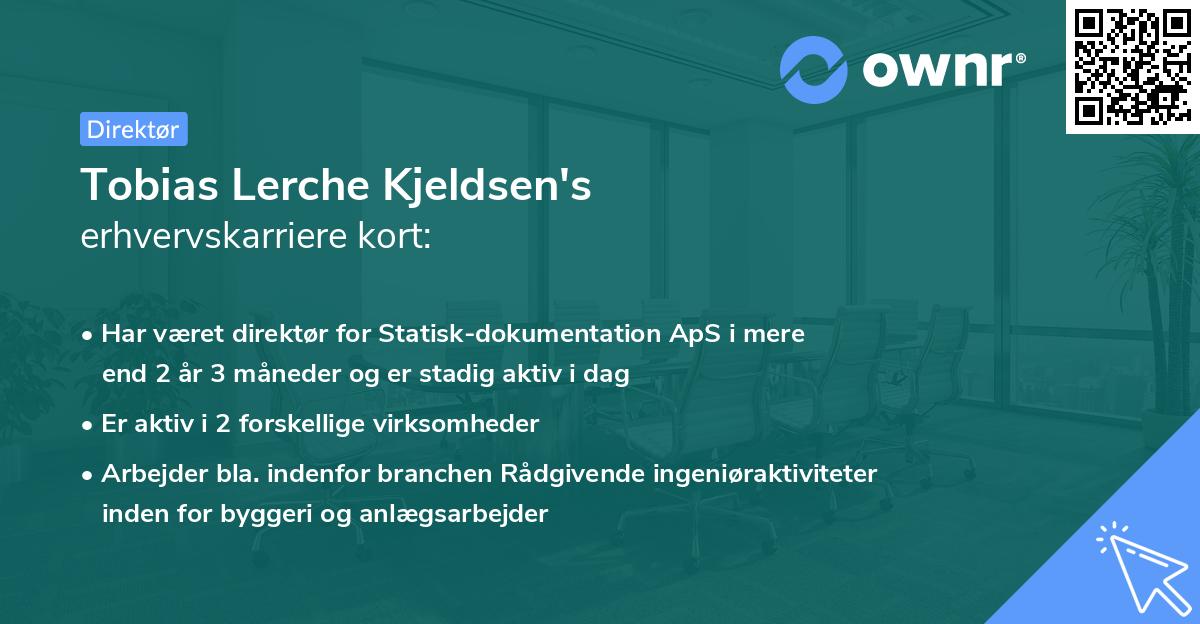 Tobias Lerche Kjeldsen's erhvervskarriere kort