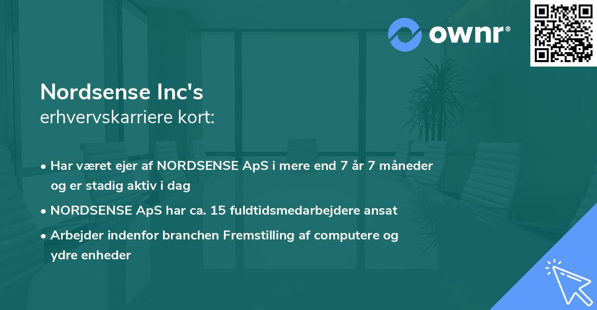 Nordsense Inc's erhvervskarriere kort