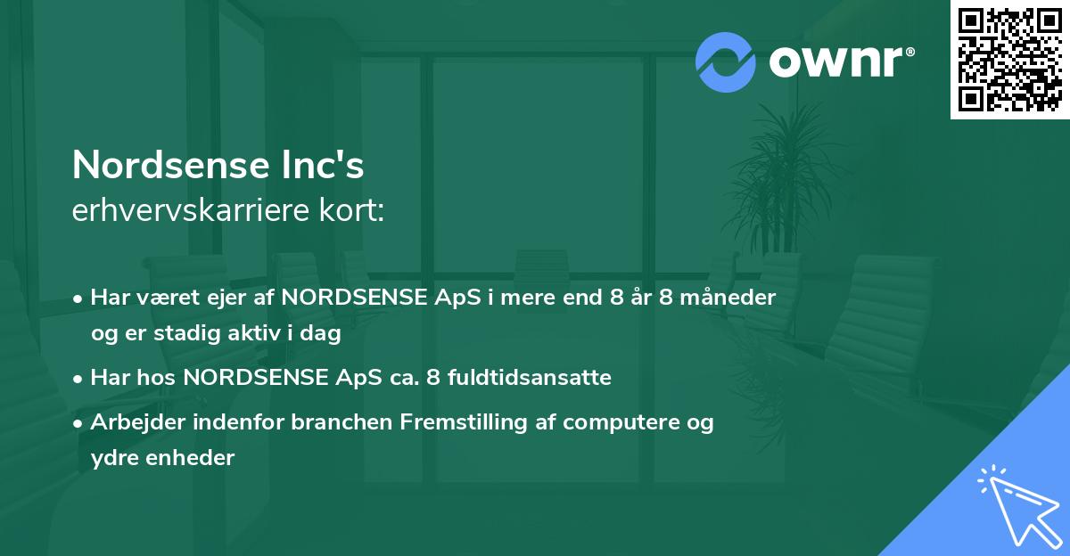 Nordsense Inc's erhvervskarriere kort