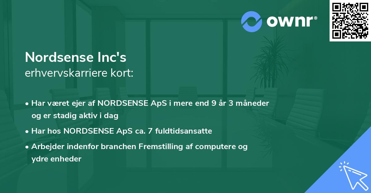 Nordsense Inc's erhvervskarriere kort