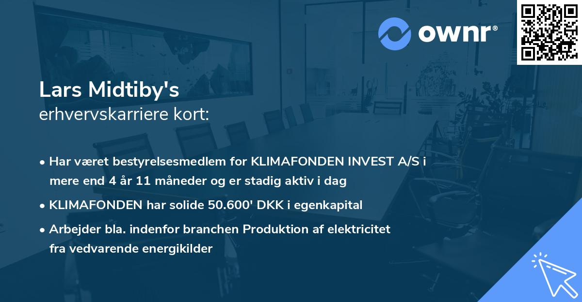 Lars Midtiby's erhvervskarriere kort