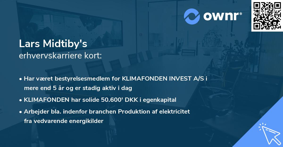 Lars Midtiby's erhvervskarriere kort