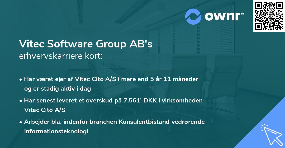 Vitec Software Group AB's erhvervskarriere kort