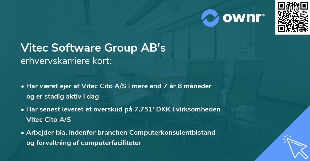 Vitec Software Group AB's erhvervskarriere kort