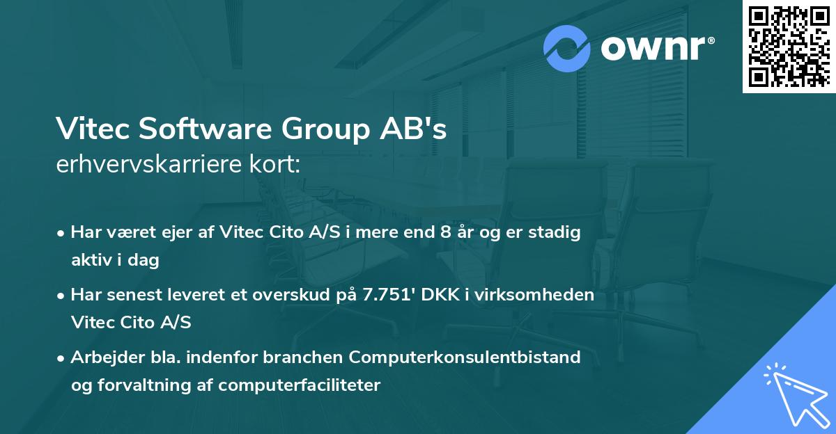 Vitec Software Group AB's erhvervskarriere kort