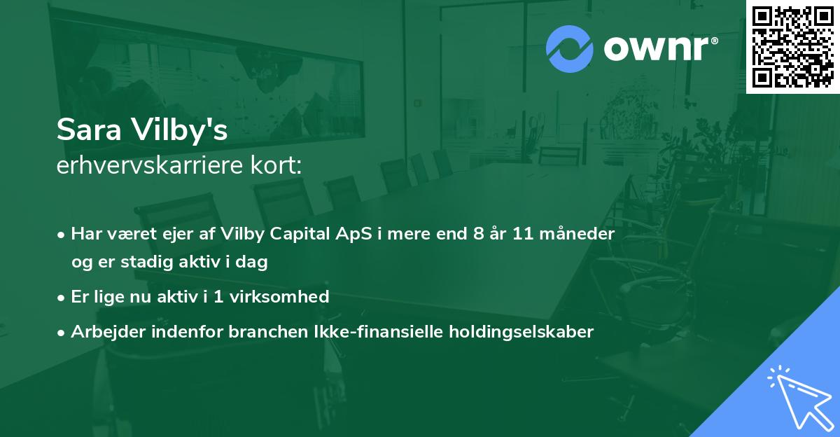 Sara Vilby's erhvervskarriere kort