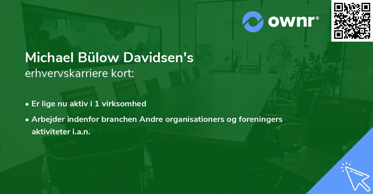 Michael Bülow Davidsen's erhvervskarriere kort