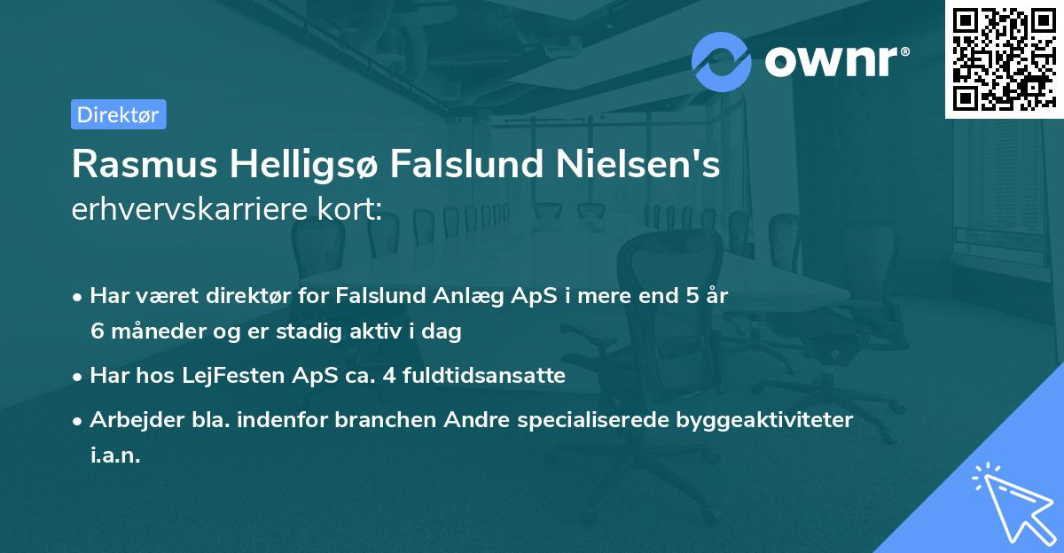 Rasmus Helligsø Falslund Nielsen's erhvervskarriere kort
