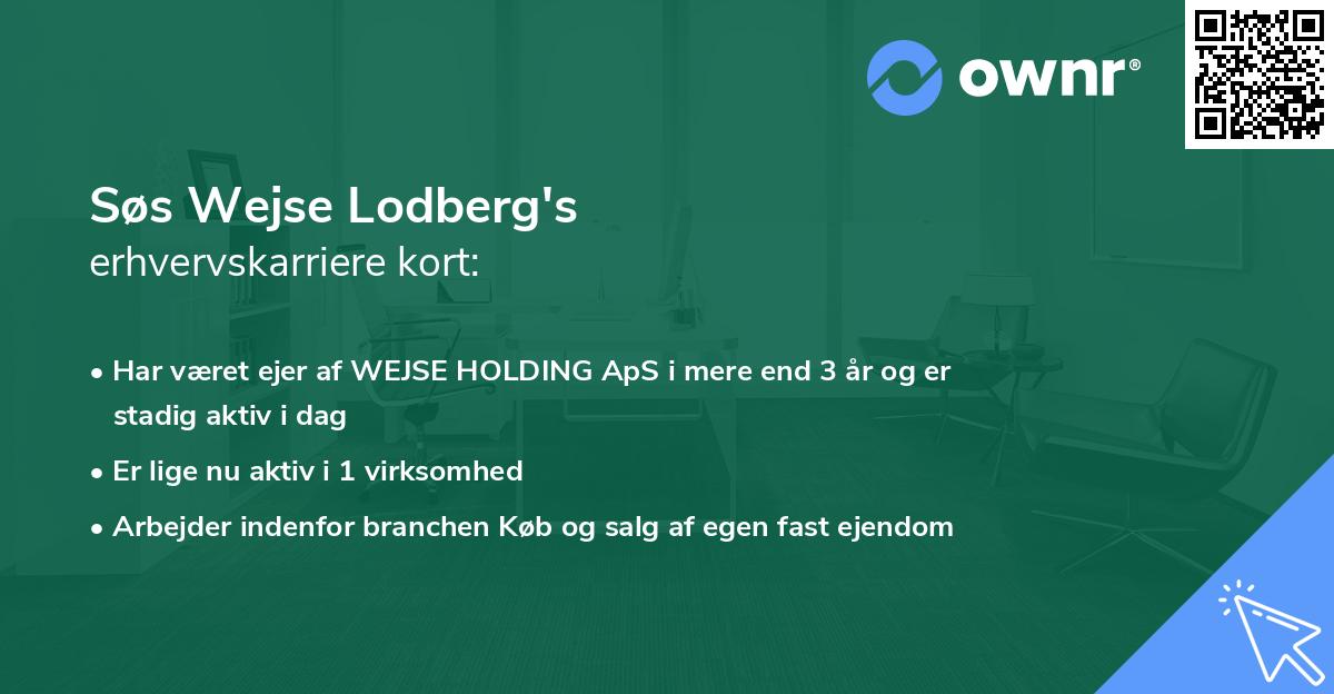 Søs Wejse Lodberg's erhvervskarriere kort