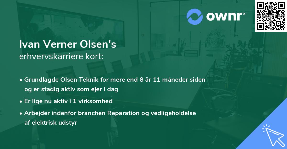 Ivan Verner Olsen's erhvervskarriere kort