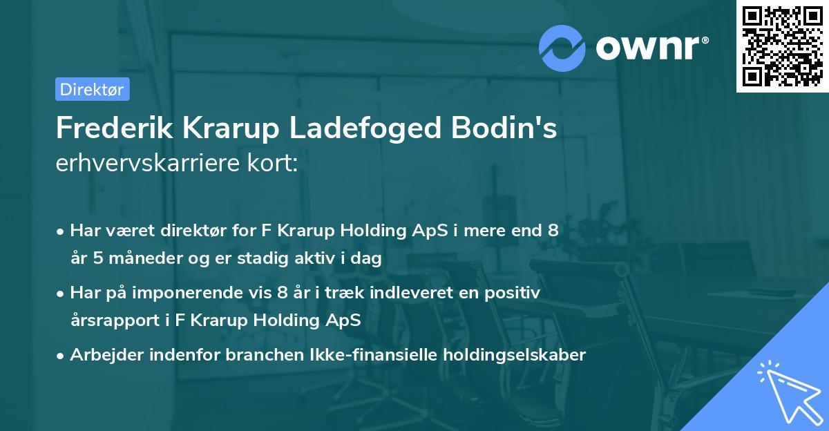 Frederik Krarup Ladefoged Bodin's erhvervskarriere kort