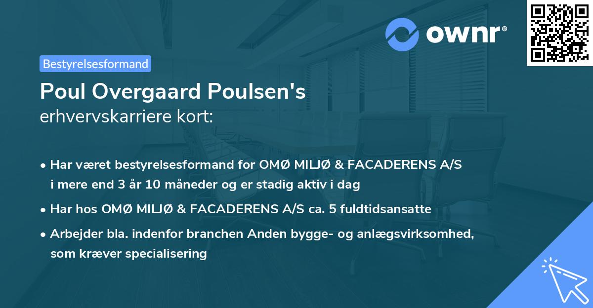 Poul Overgaard Poulsen's erhvervskarriere kort