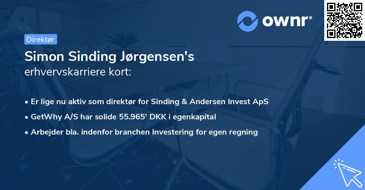 Simon Sinding Jørgensen's erhvervskarriere kort