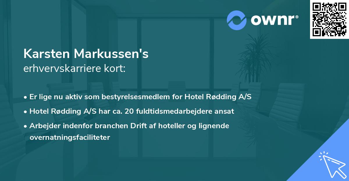 Karsten Markussen's erhvervskarriere kort