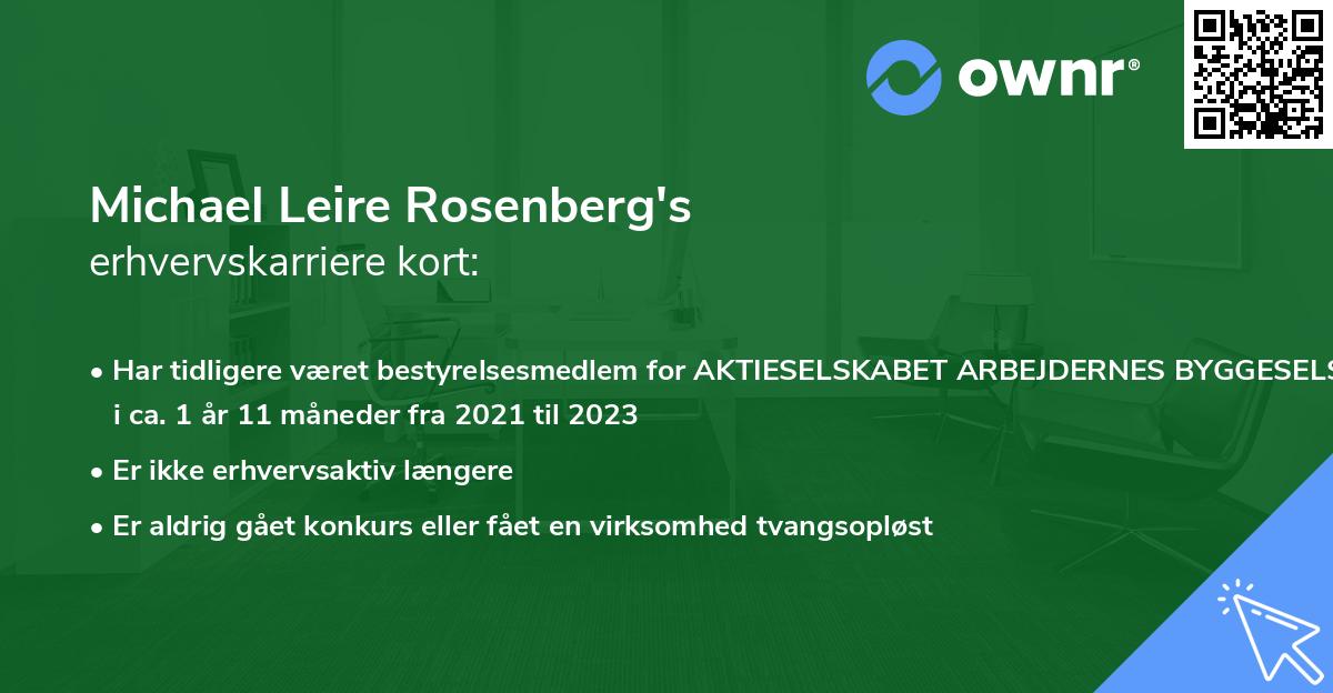 Michael Leire Rosenberg's erhvervskarriere kort