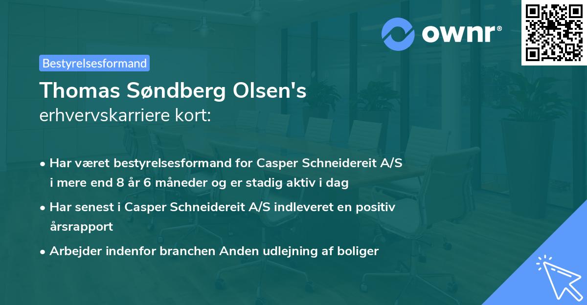 Thomas Søndberg Olsen's erhvervskarriere kort