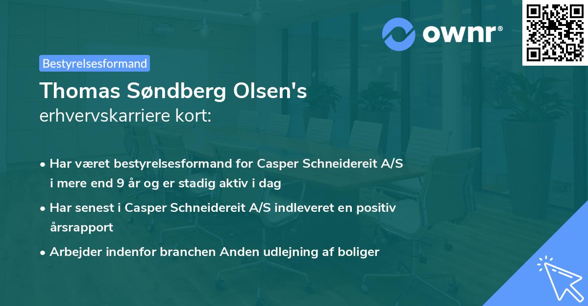 Thomas Søndberg Olsen's erhvervskarriere kort