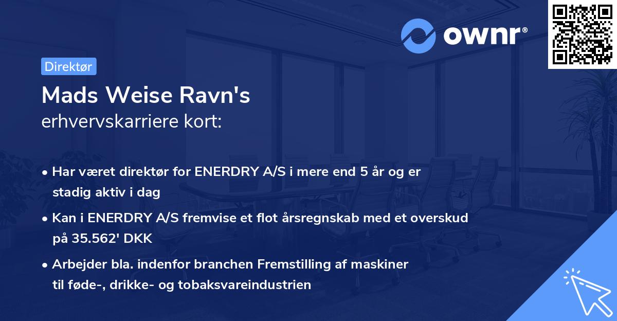 Mads Weise Ravn's erhvervskarriere kort