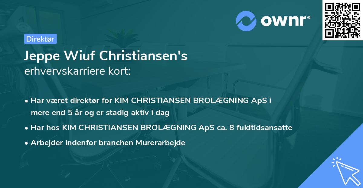 Jeppe Wiuf Christiansen's erhvervskarriere kort
