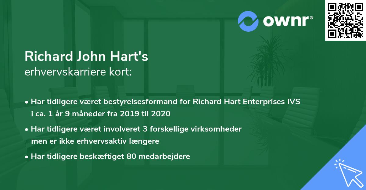 Richard John Hart's erhvervskarriere kort