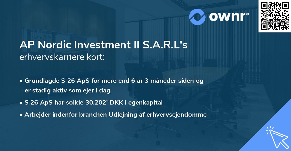 AP Nordic Investment II S.A.R.L's erhvervskarriere kort
